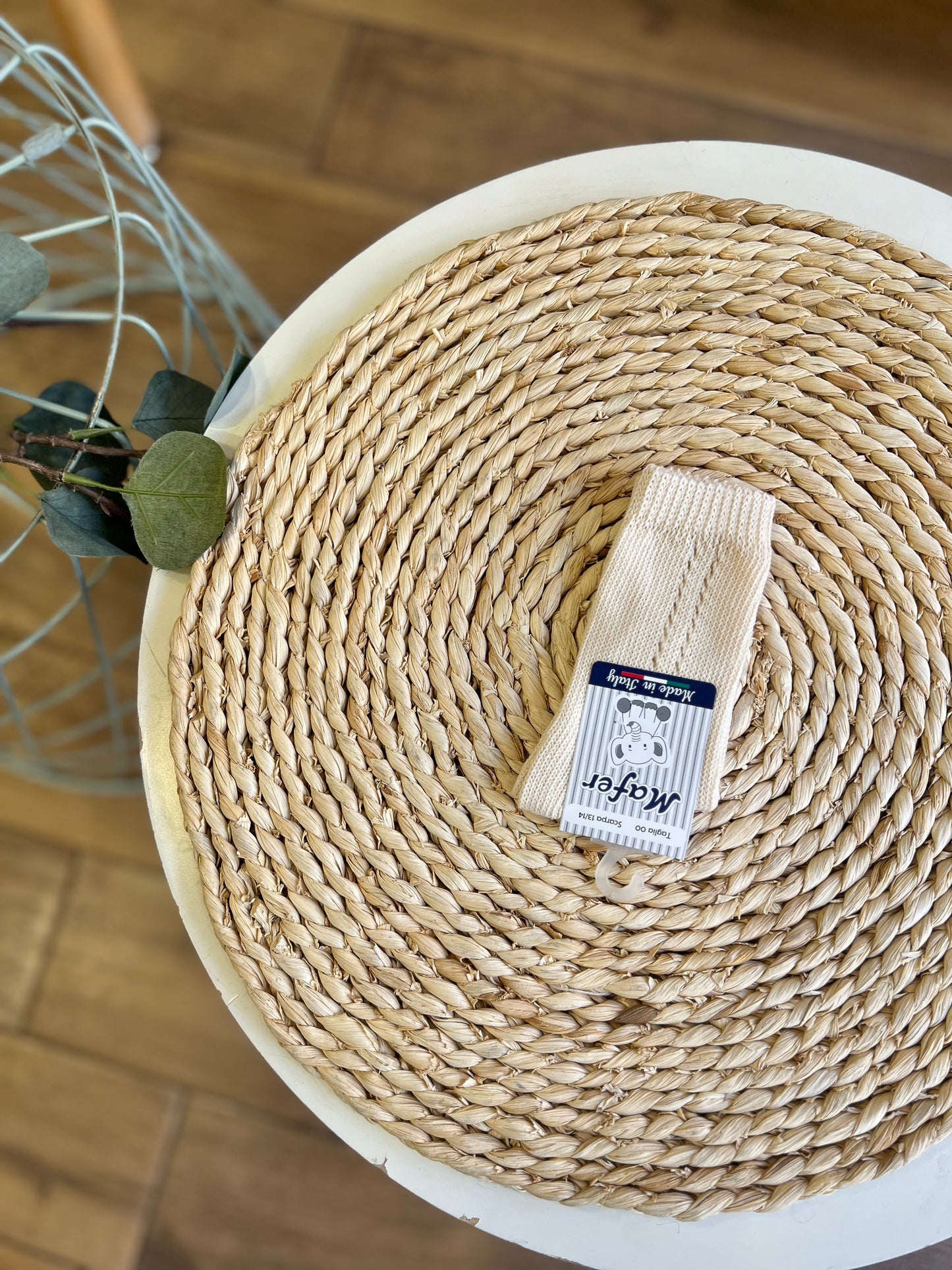 Calzini caldo cotone traforati Beige