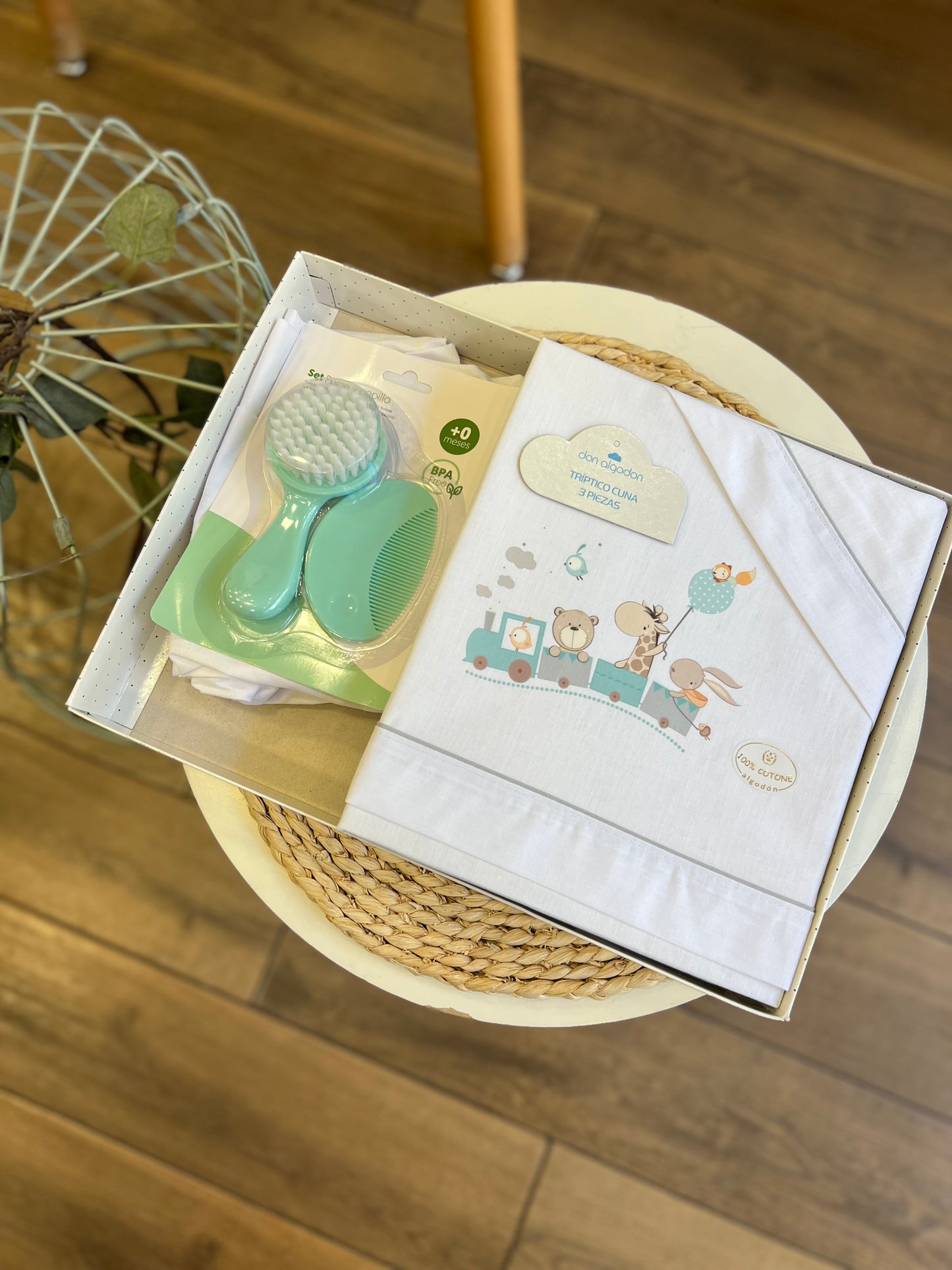 Set lettino con spazzole Trenino Safari Verde