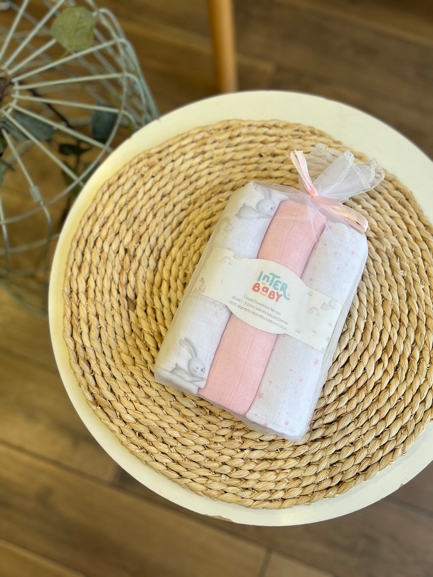 Set 3 quadrati Coniglietti rosa