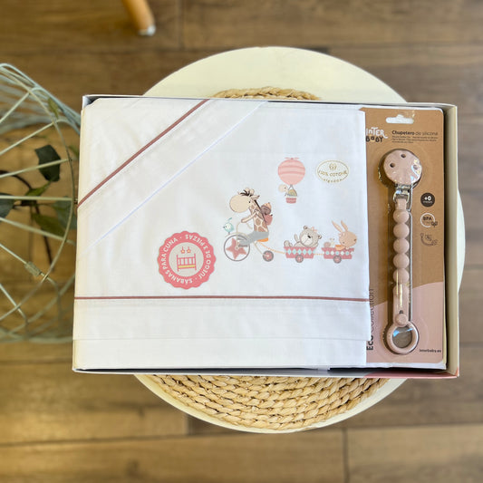 Set lettino + portaciuccio Trenino Safari Maquillage