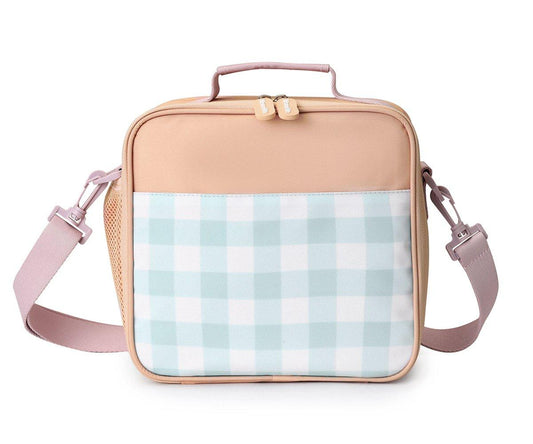 Borsa Termica Rigida Monnëka Apricot-Vichy Aqua Personalizzabile