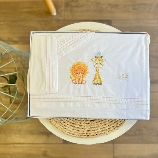 Set carrozzina Safari ricamato