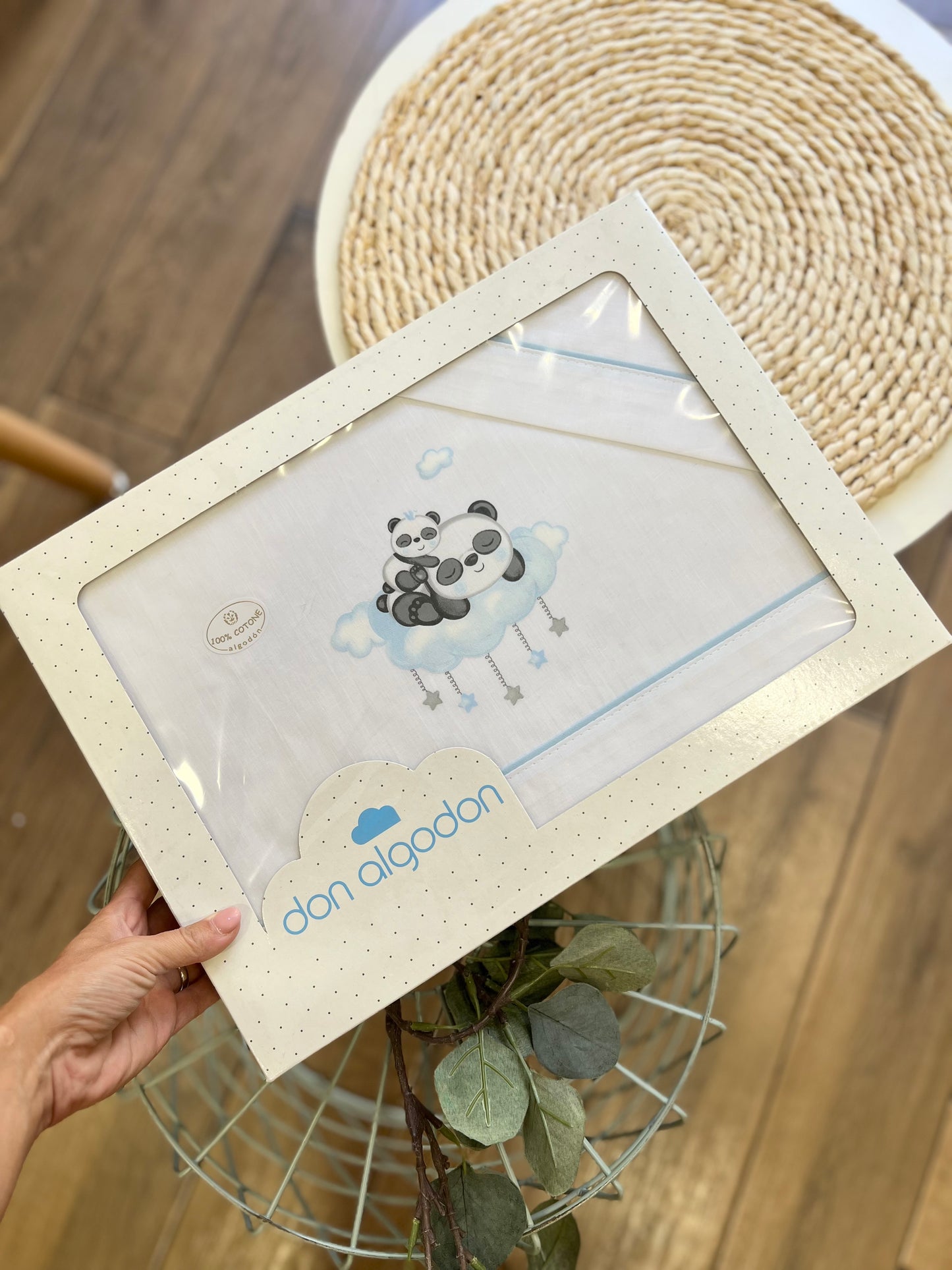 Set carrozzina Panda azzurro