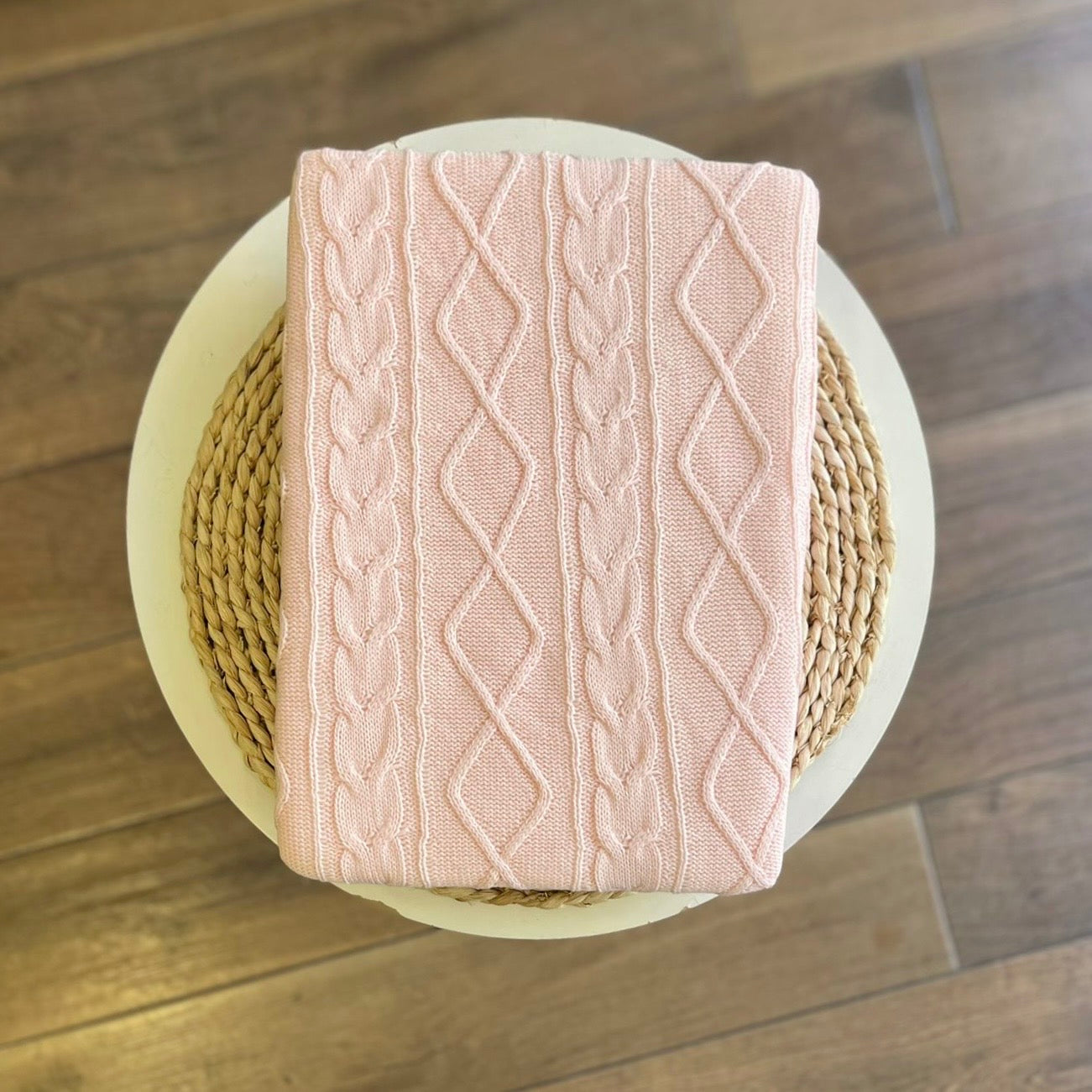 Coperta Ellepi in maglia con pelliccia interna Rosa