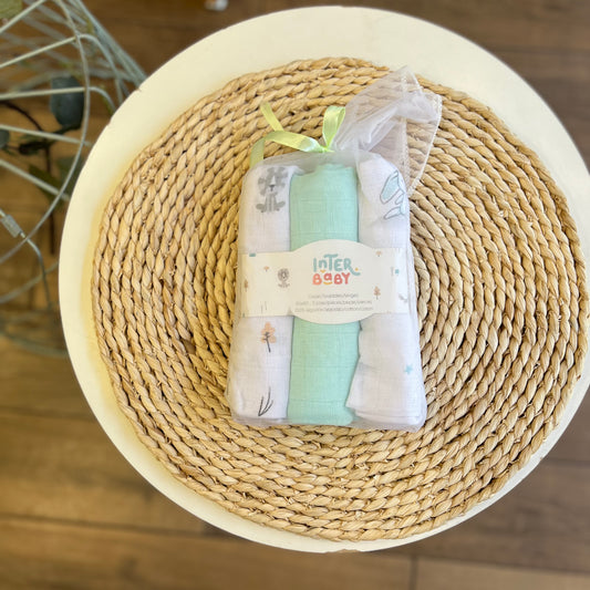 Set 3 quadrati Safari verde