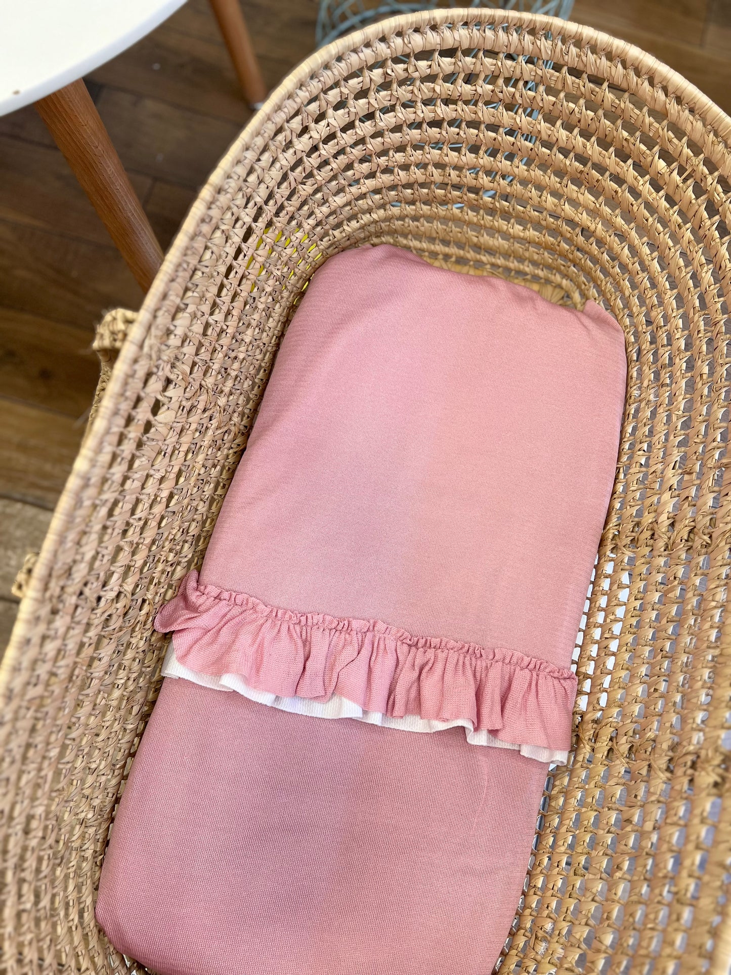 Coperta Rouches in filo Rosa