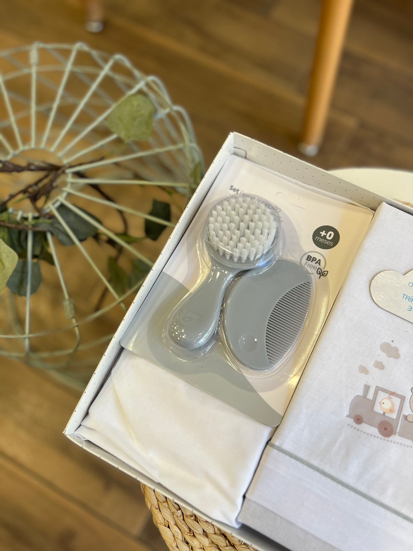 Set lettino + spazzole Trenino Safari Grigio