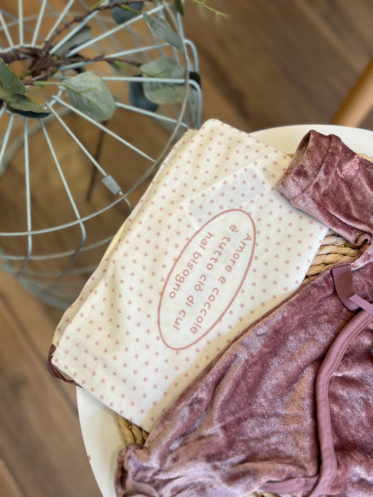 Tutina in ciniglia Soft Bamboo con sacchetto Rosa cipolla