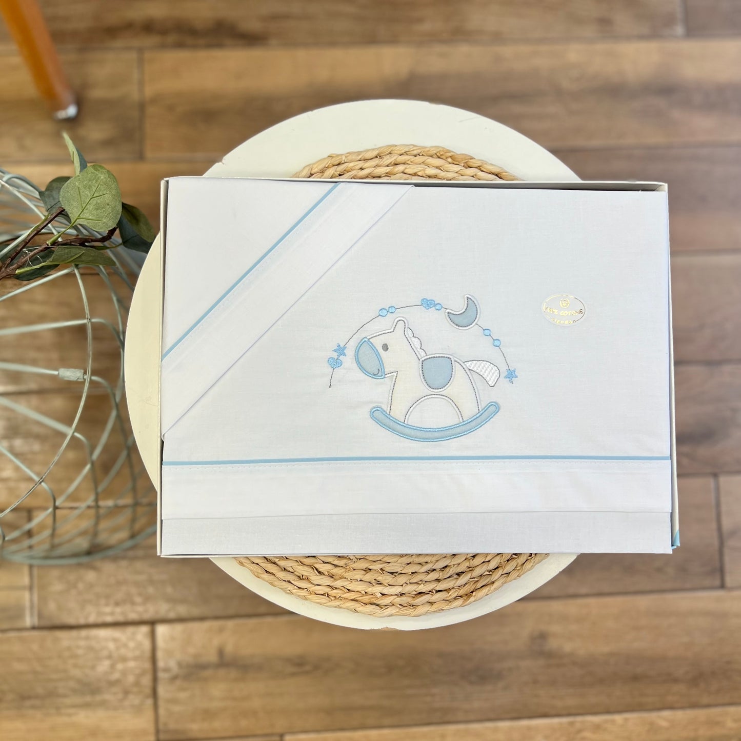 Set carrozzina Cavalliccio a dondolo Azzurro
