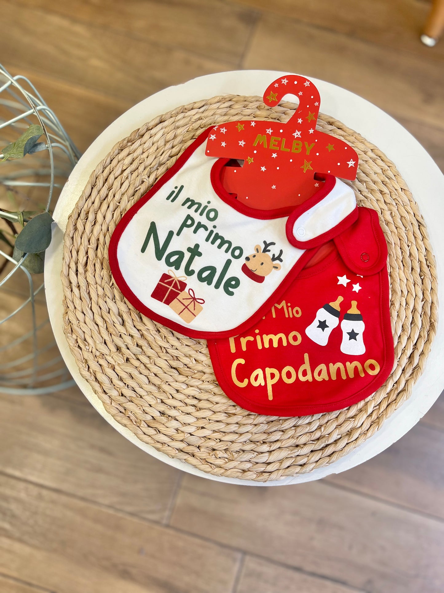 Set 2 Bavette “Il mio primo Natale” “Il mio primo Capodanno”