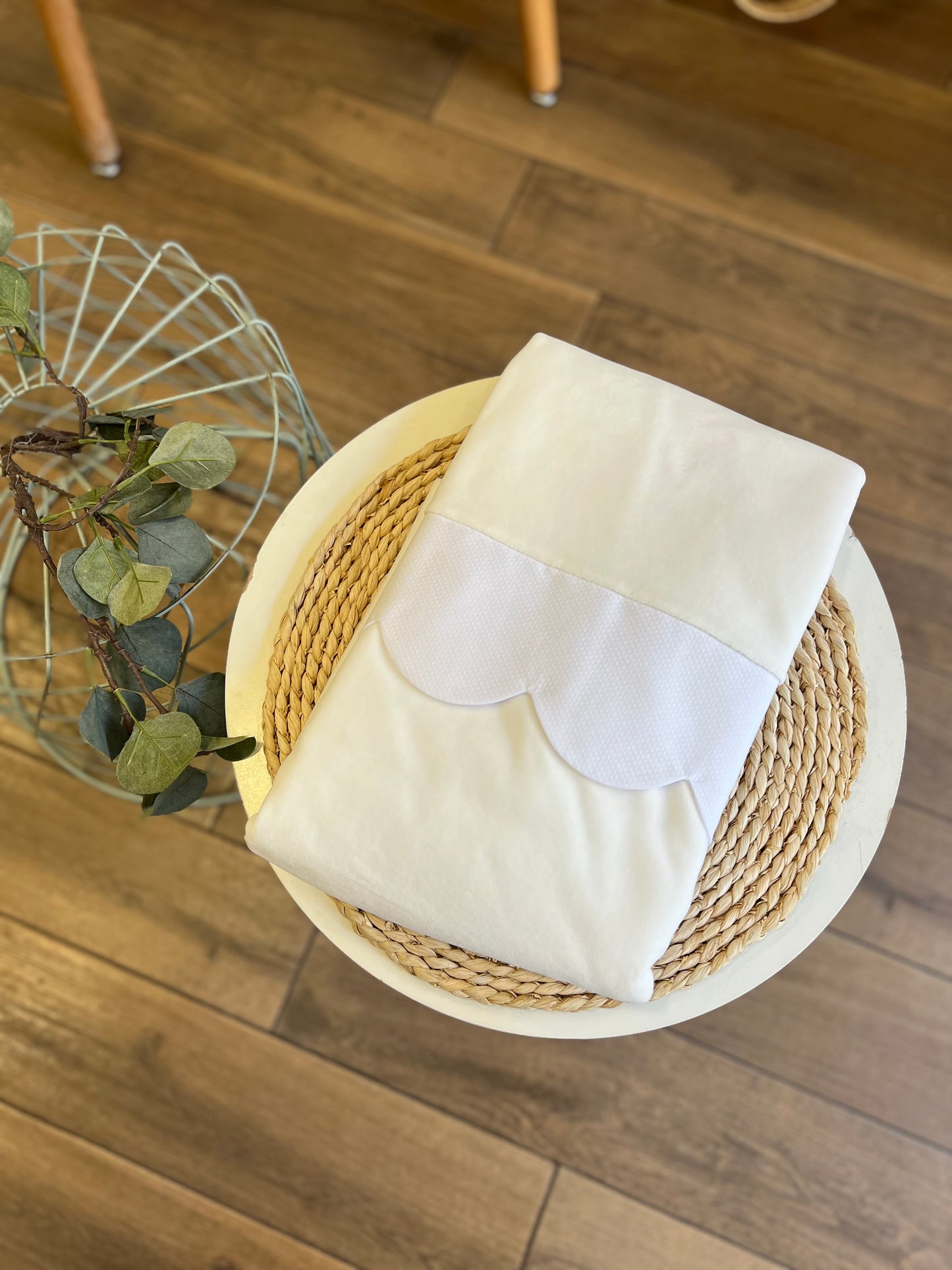 Coperta Petalo in ciniglia Panna