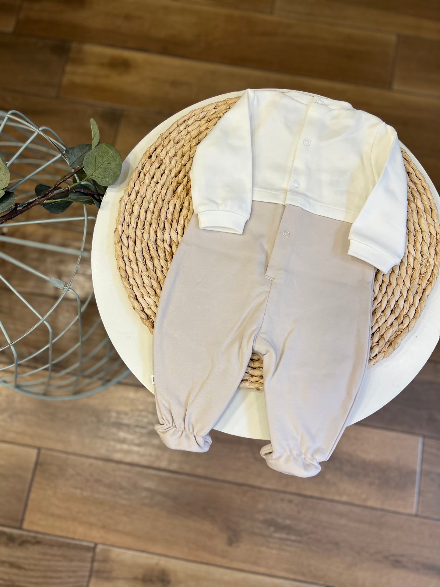 Tutina caldo cotone Baby con bavetta