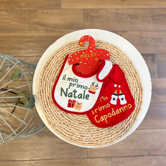 Set 2 Bavette “Il mio primo Natale” “Il mio primo Capodanno”