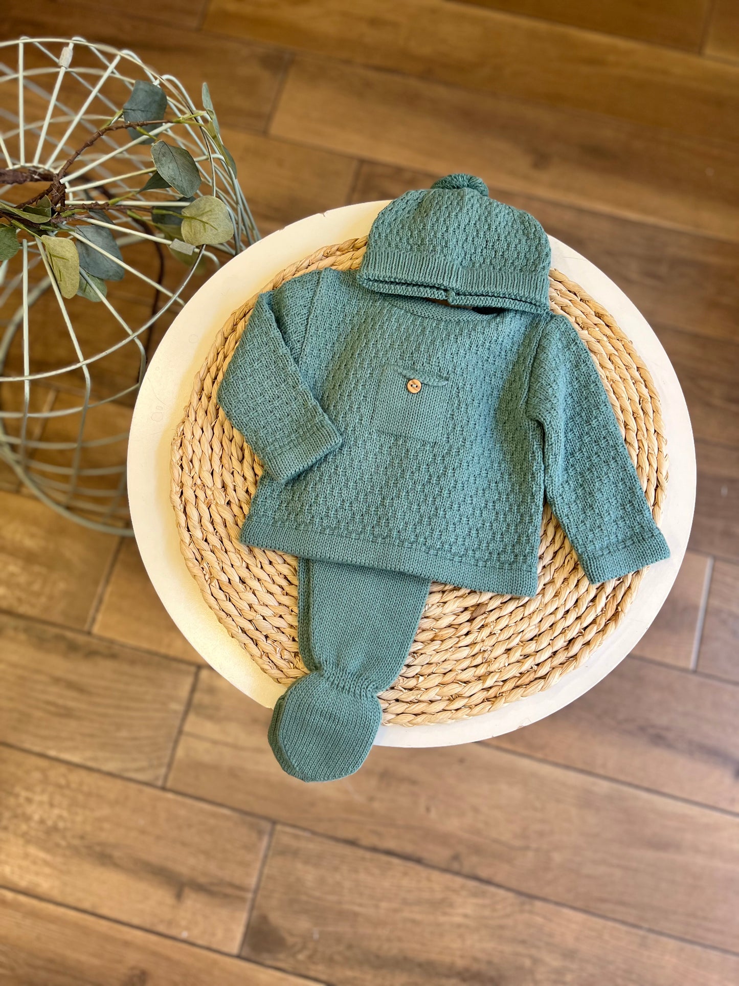 Completo invernale con cappellino Verde Bosco