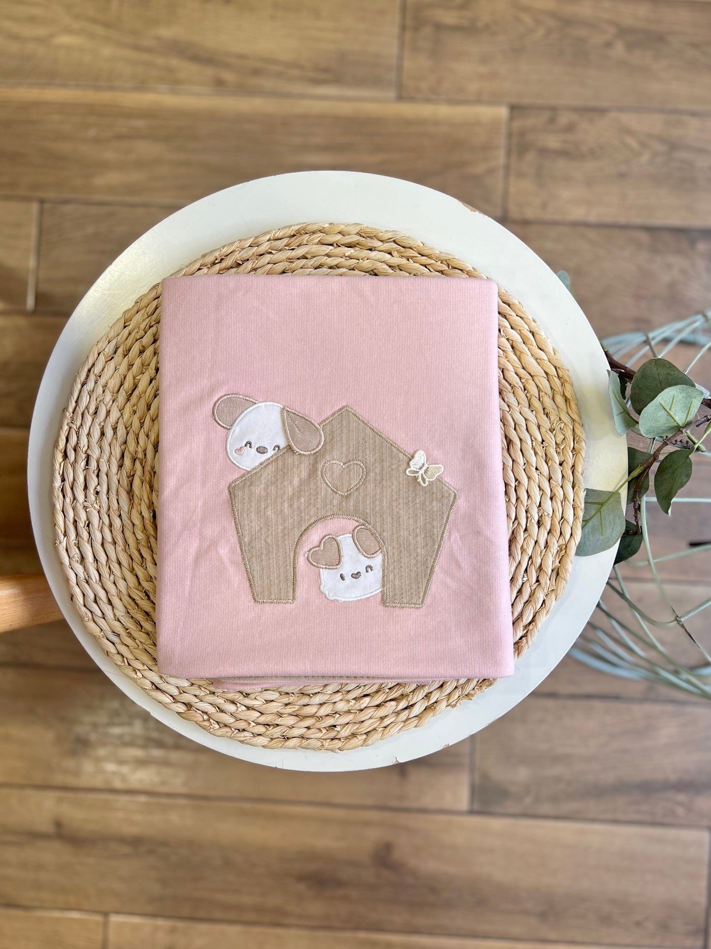 Coperta in cotone Cagnolina rosa