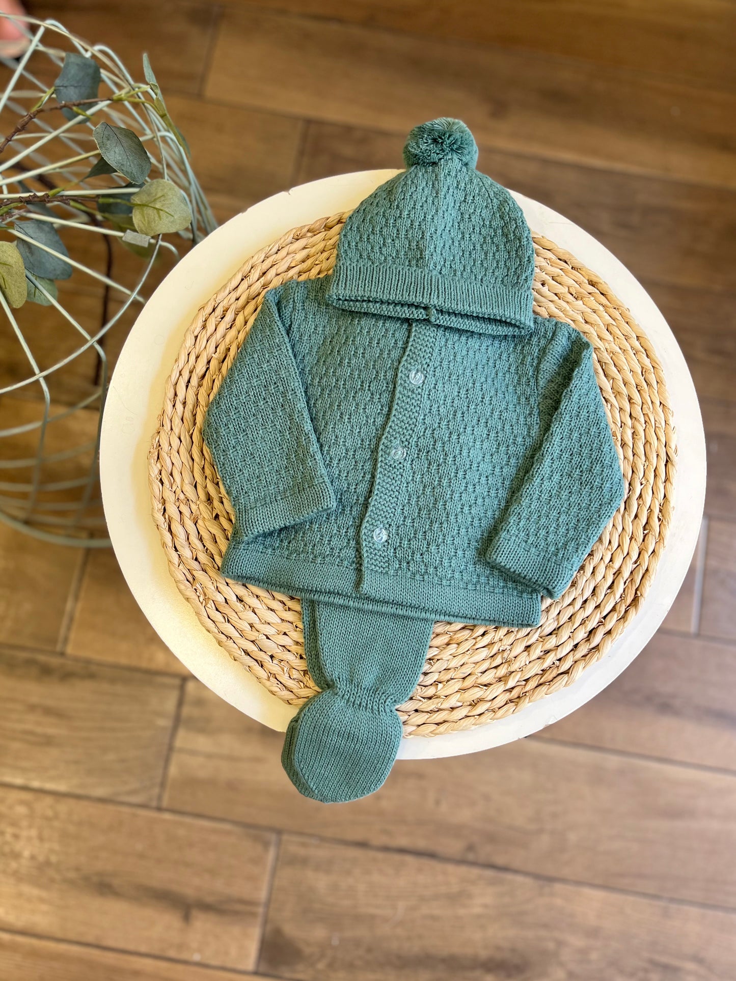 Completo invernale con cappellino Verde Bosco