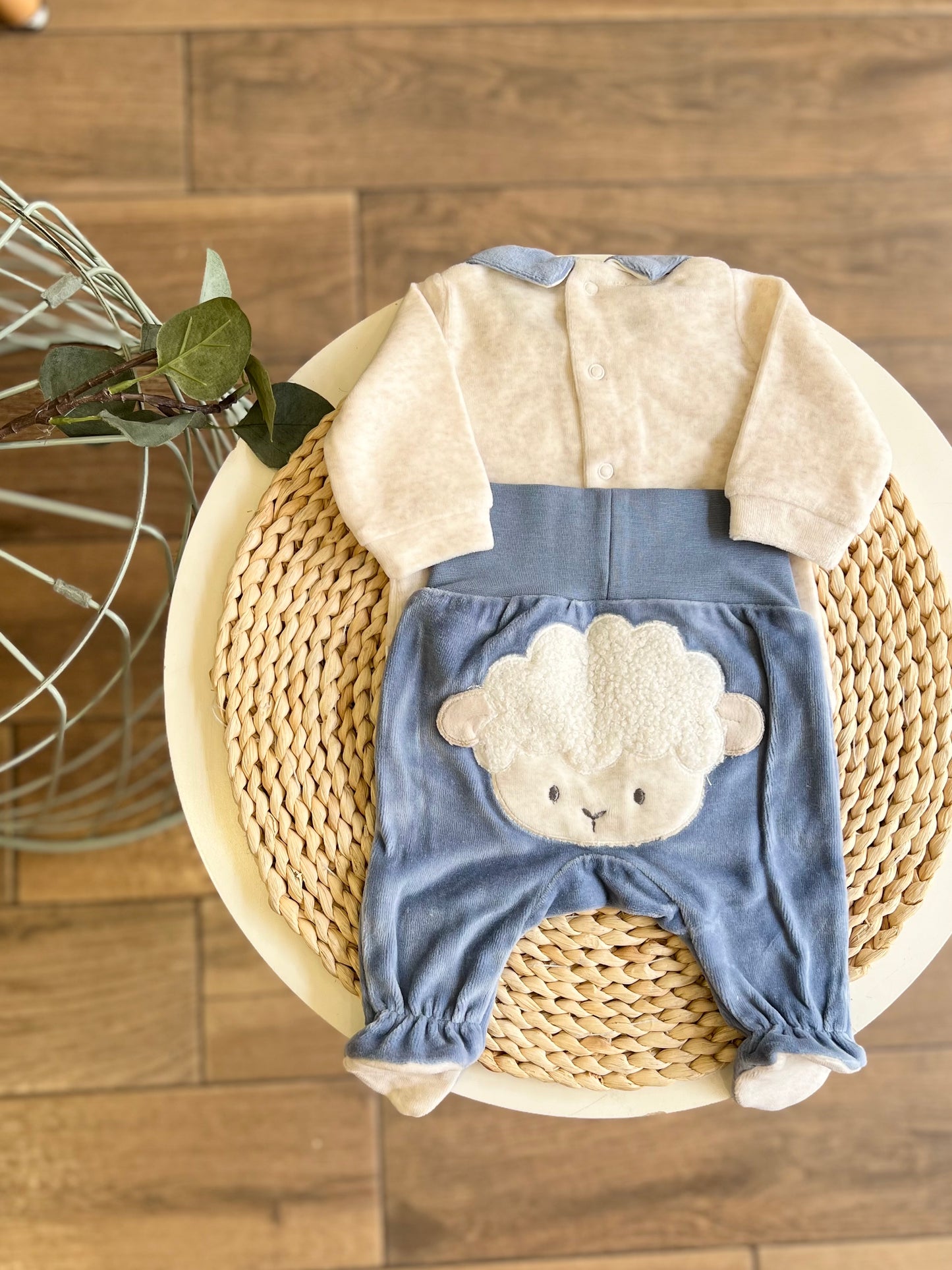 Completo in ciniglia Sheep azzurra