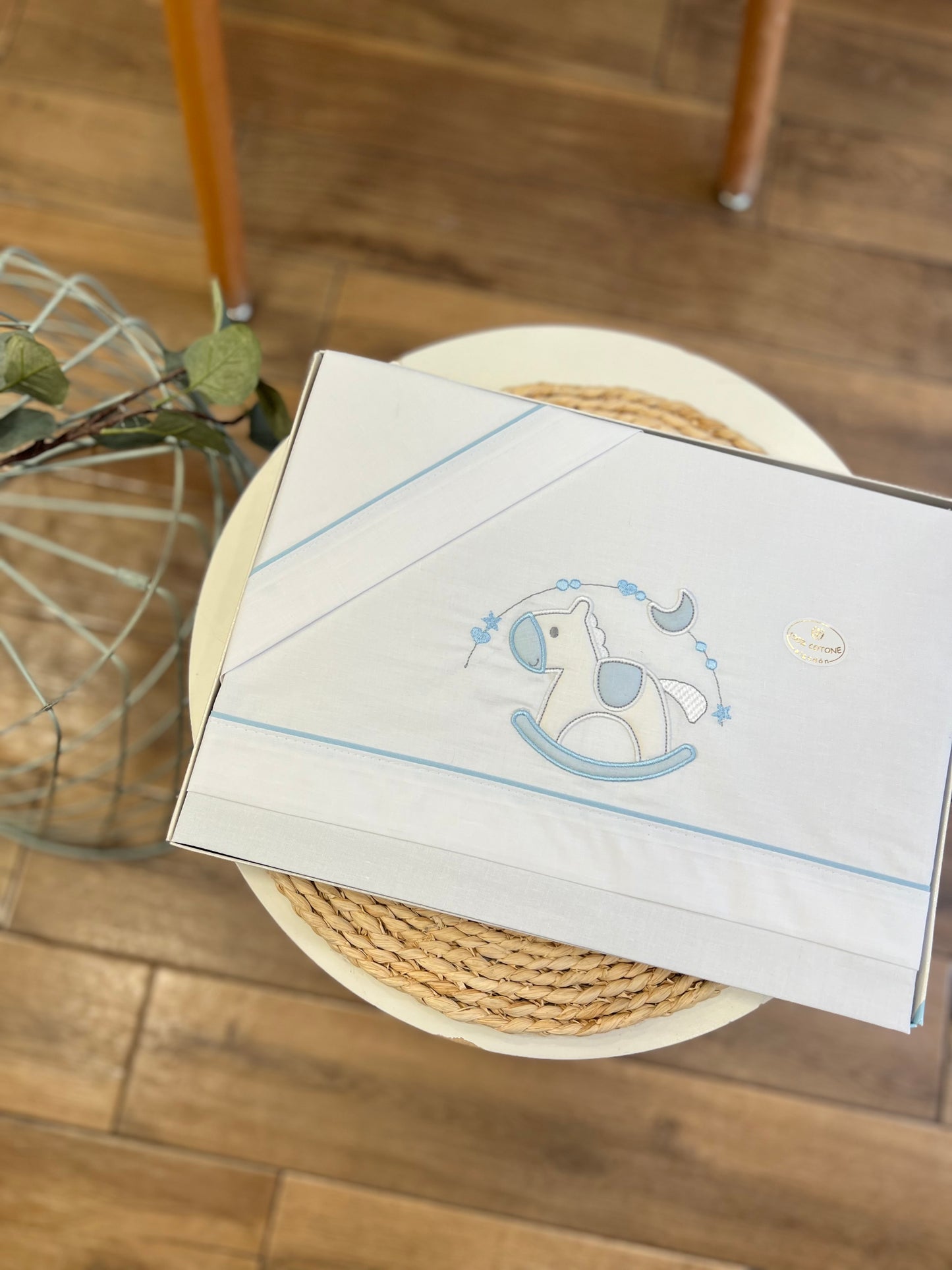 Set carrozzina Cavalliccio a dondolo Azzurro