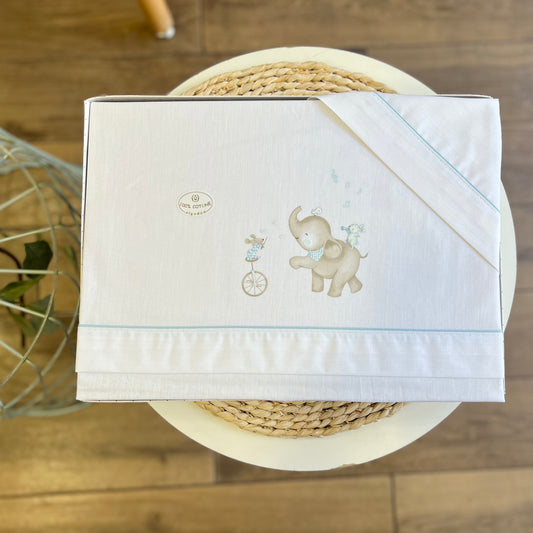 Set carrozzina Elefantino celeste