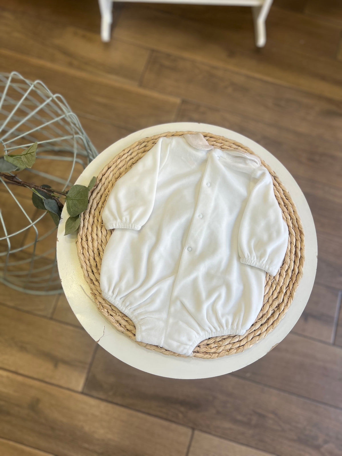 Pagliaccetto in ciniglia Fiocco beige