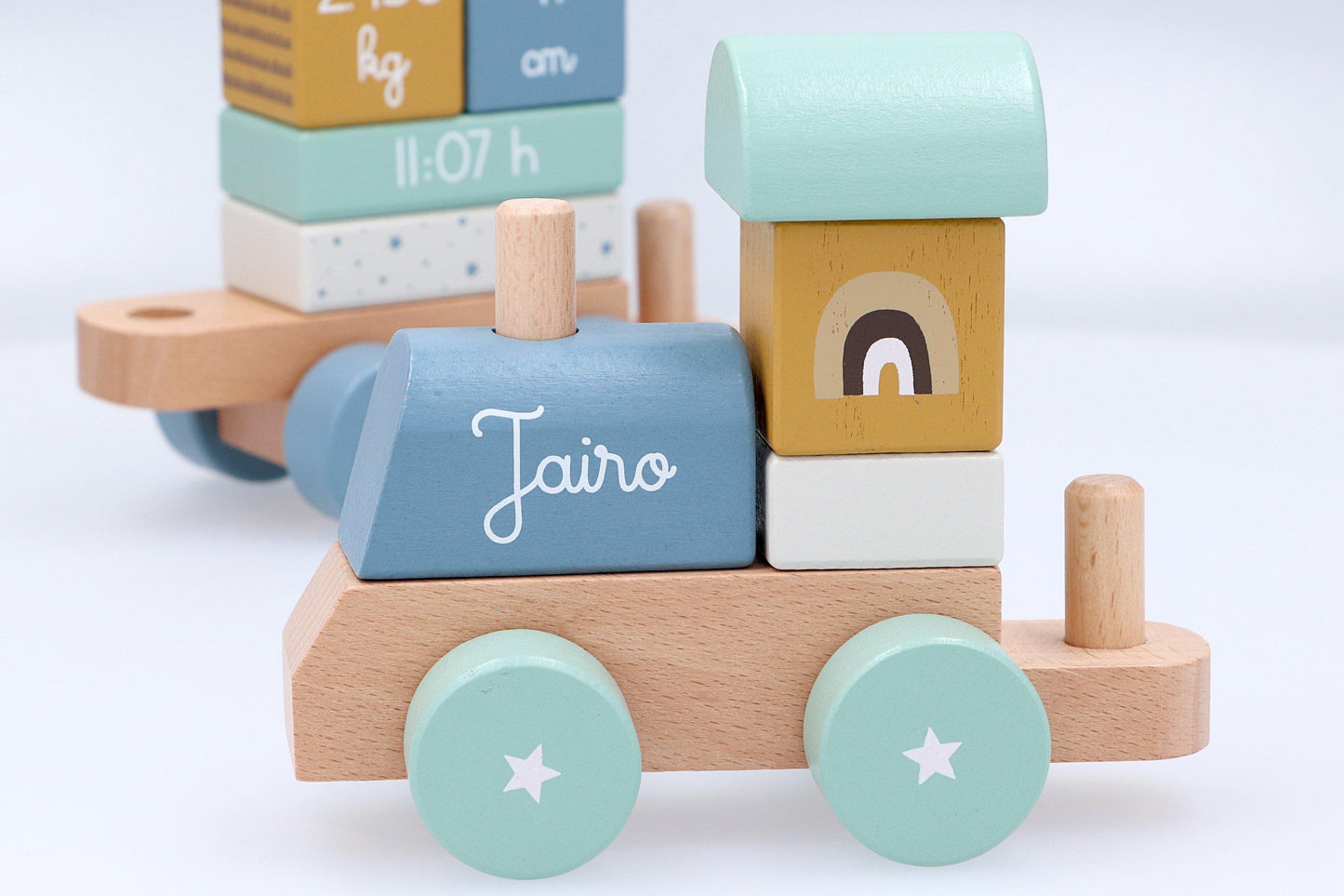 Trenino Legno Zoo Sunrise Personalizzabile (TEMPO EXTRA per realizzazione)