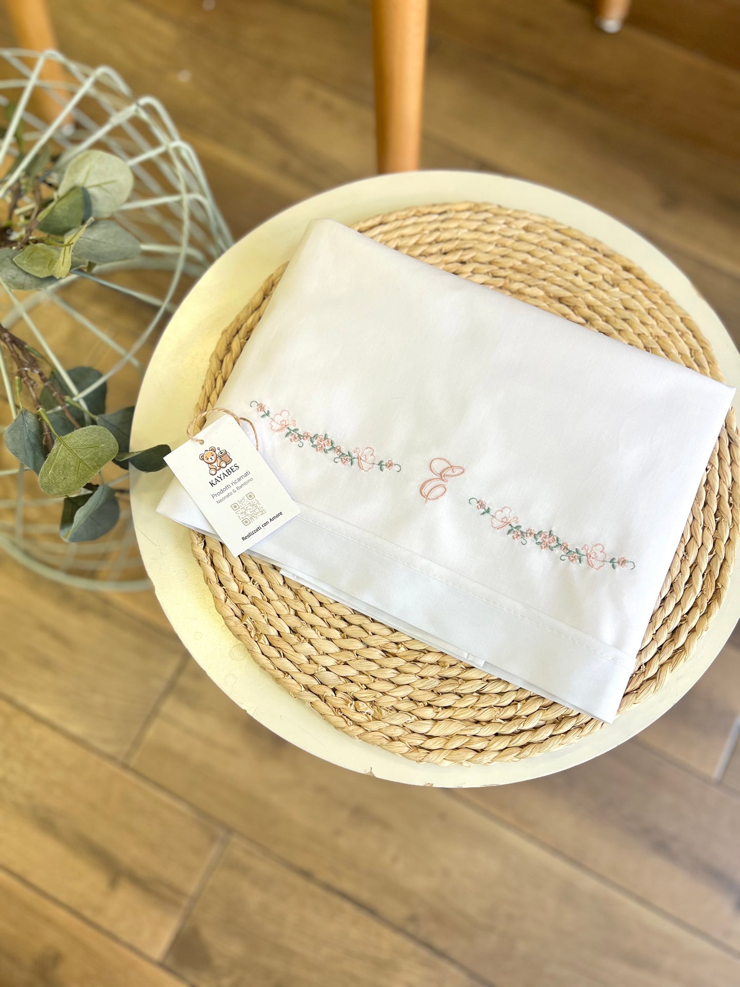 Set lenzuolino carrozzina personalizzato con iniziale ricamato