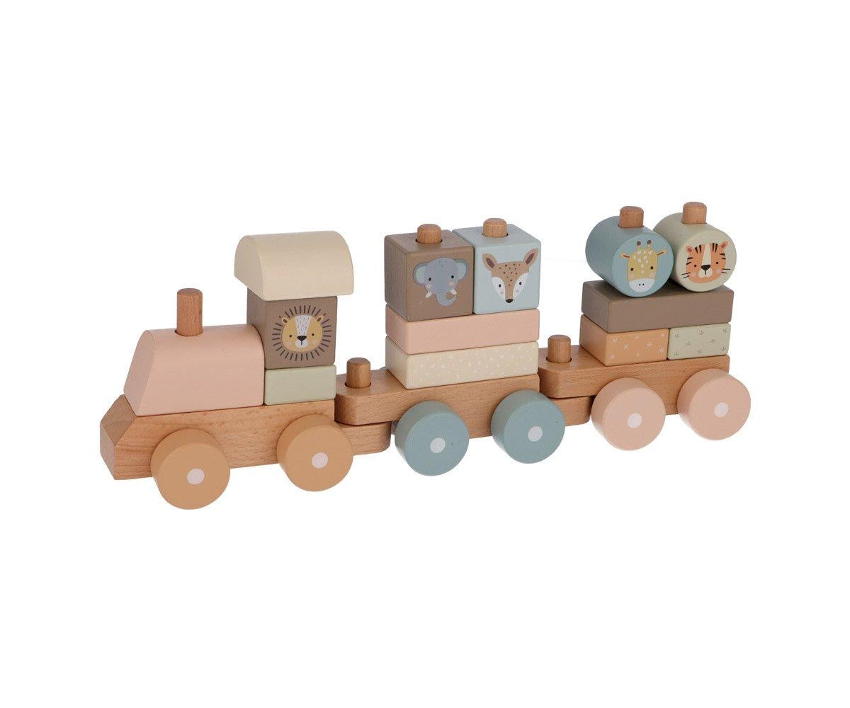 Trenino Legno Zoo Rosa Personalizzabile (TEMPO EXTRA per realizzazione)