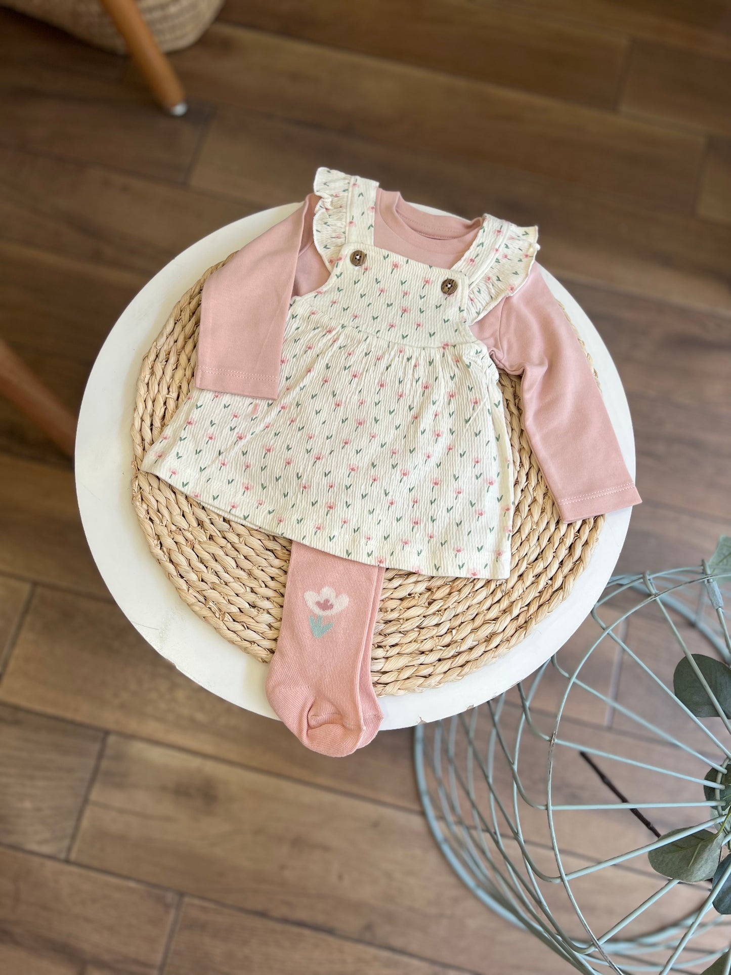 Completo salopette con calzamaglia Flower