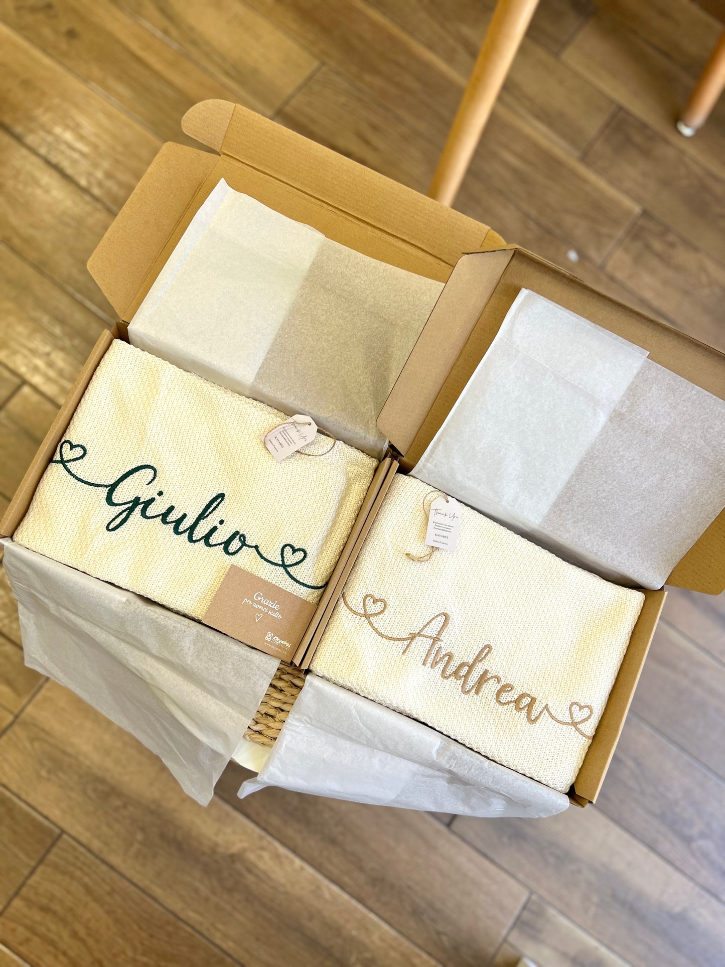 Copertina estiva in cotone Bamboo personalizzata con nome