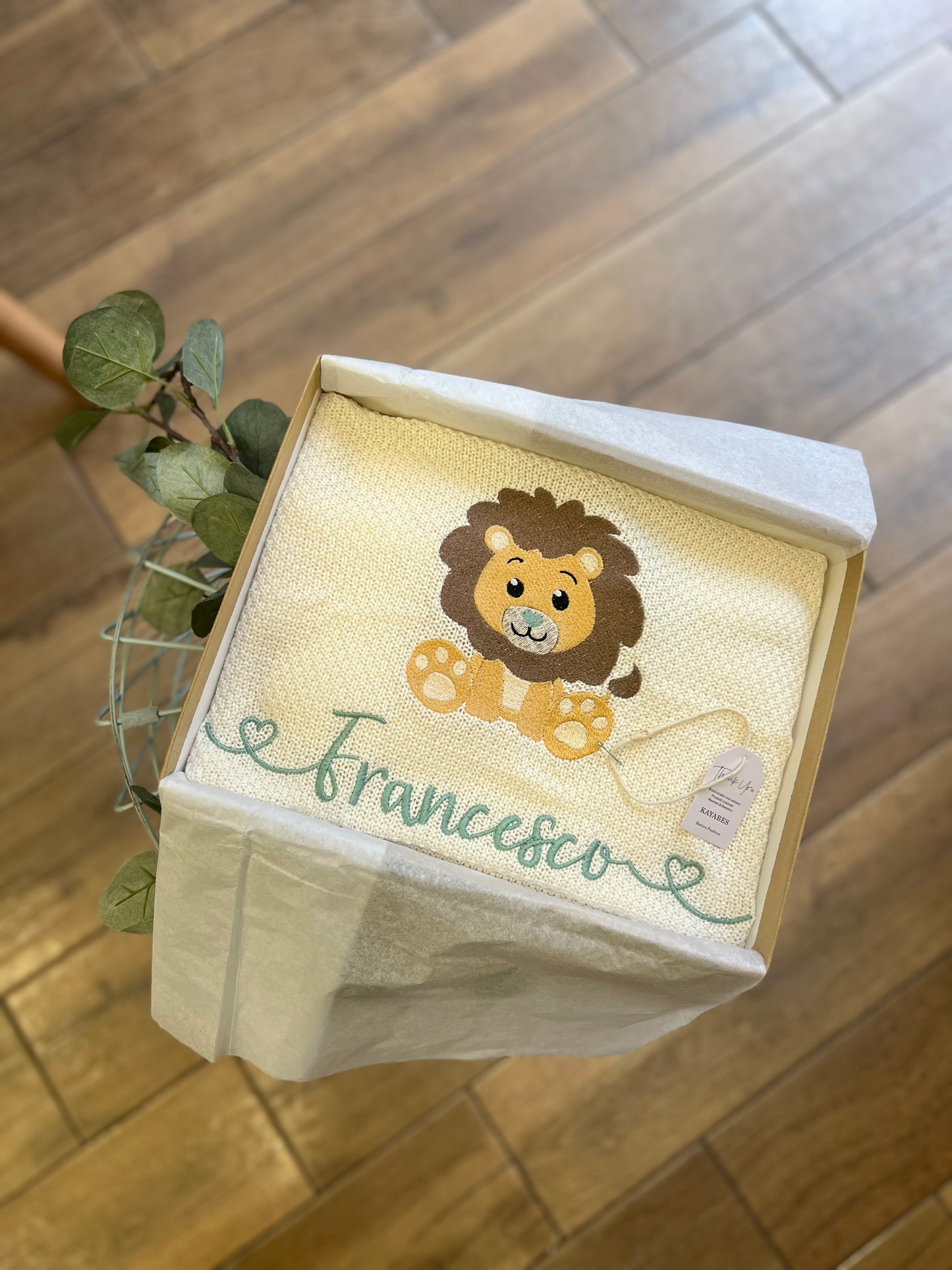 Copertina estiva in cotone Bamboo personalizzata con disegno e nome
