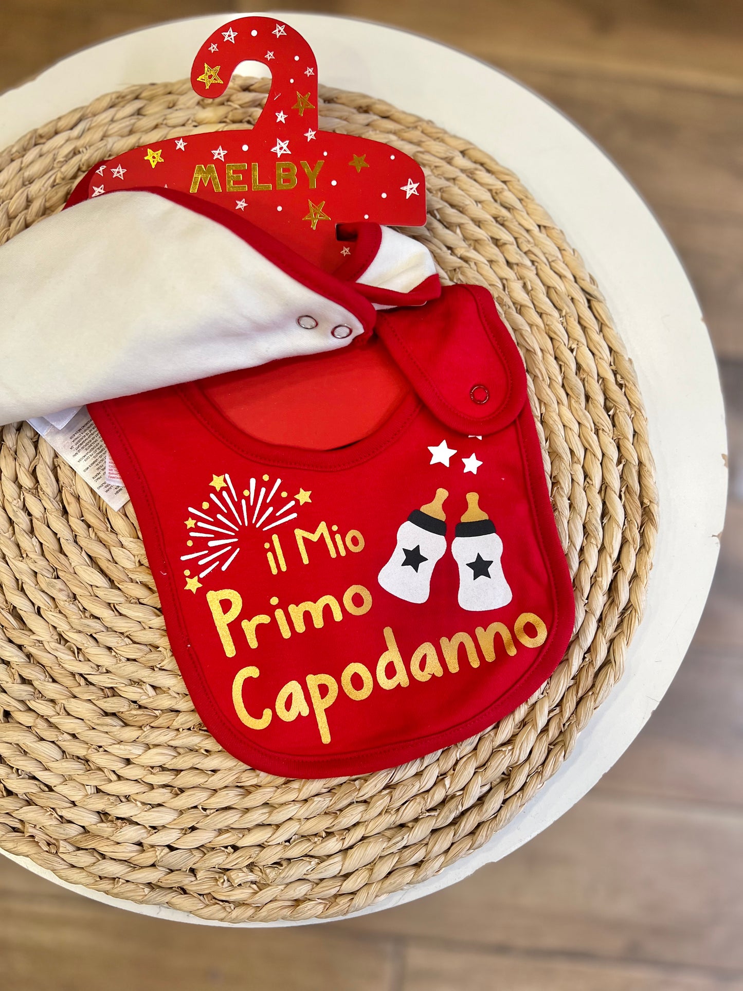 Set 2 Bavette “Il mio primo Natale” “Il mio primo Capodanno”