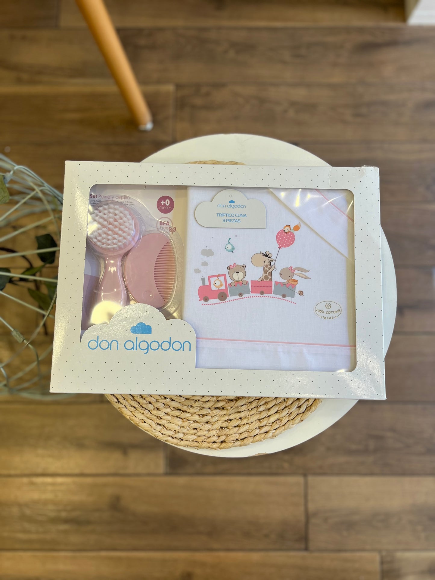 Set lettino + spazzole Trenino Safari Rosa