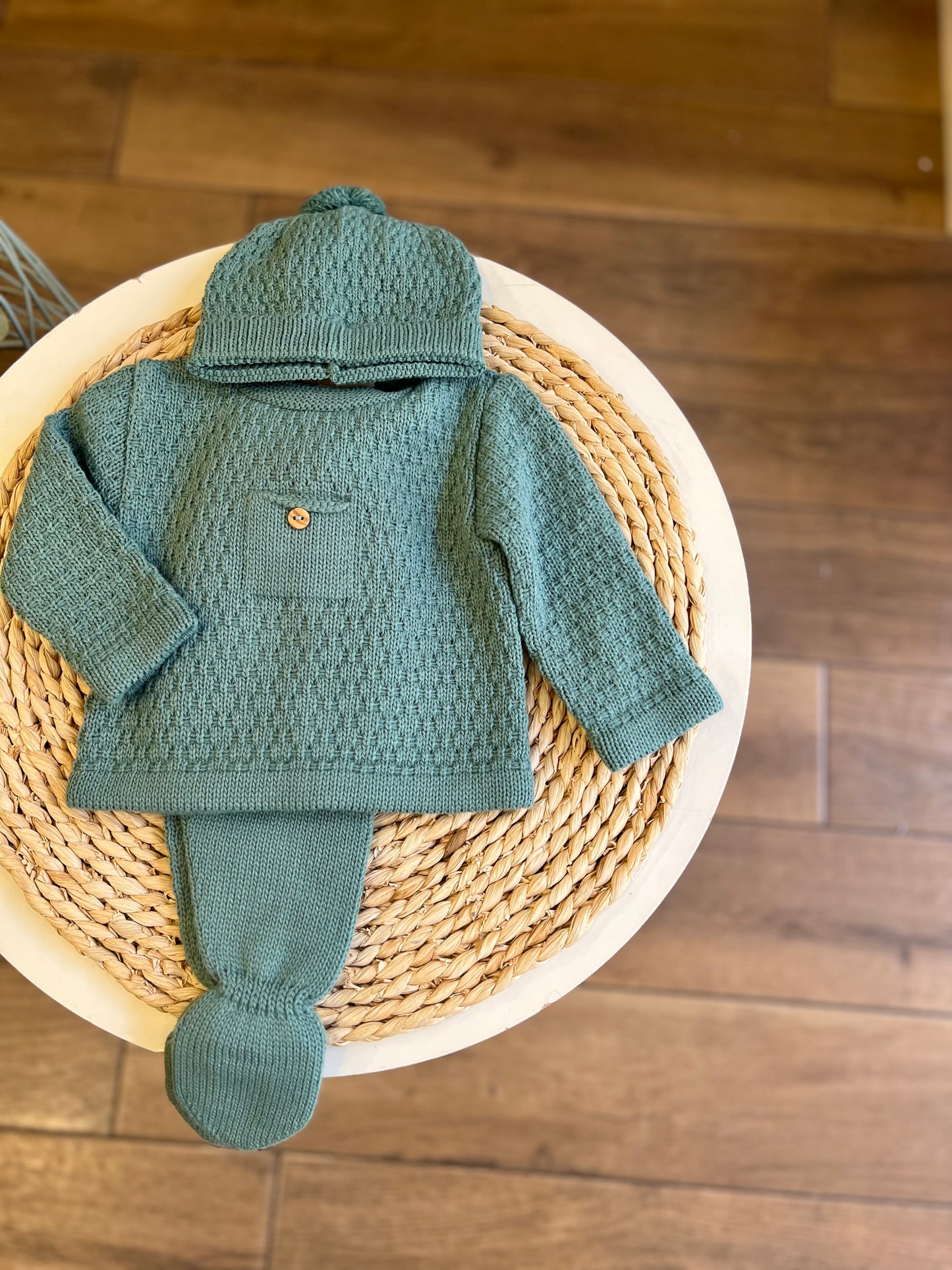 Completo invernale con cappellino Verde Bosco