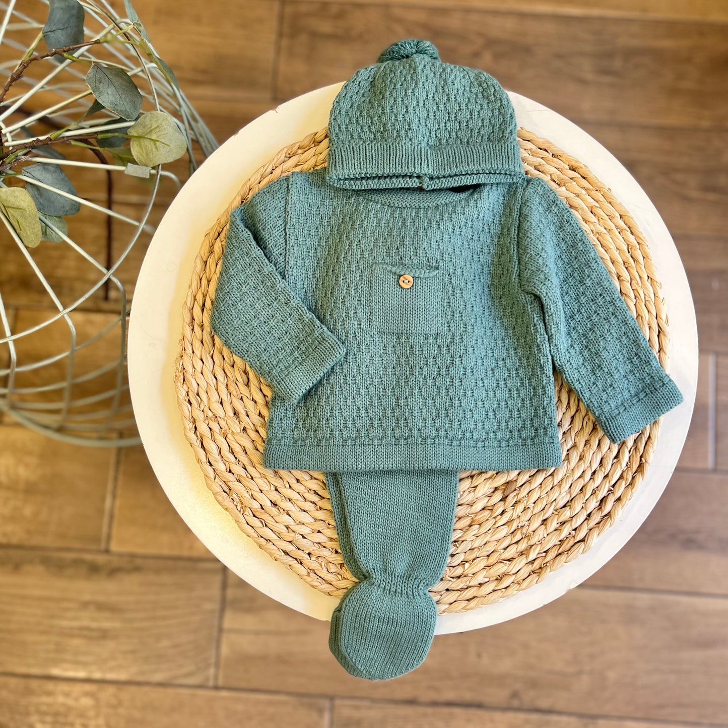 Completo invernale con cappellino Verde Bosco