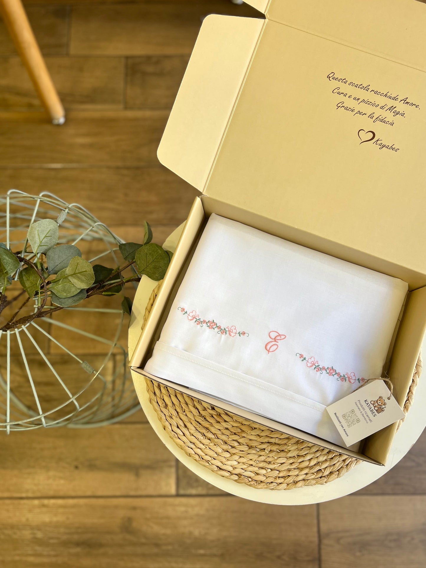 Set lenzuolino carrozzina personalizzato con iniziale ricamato