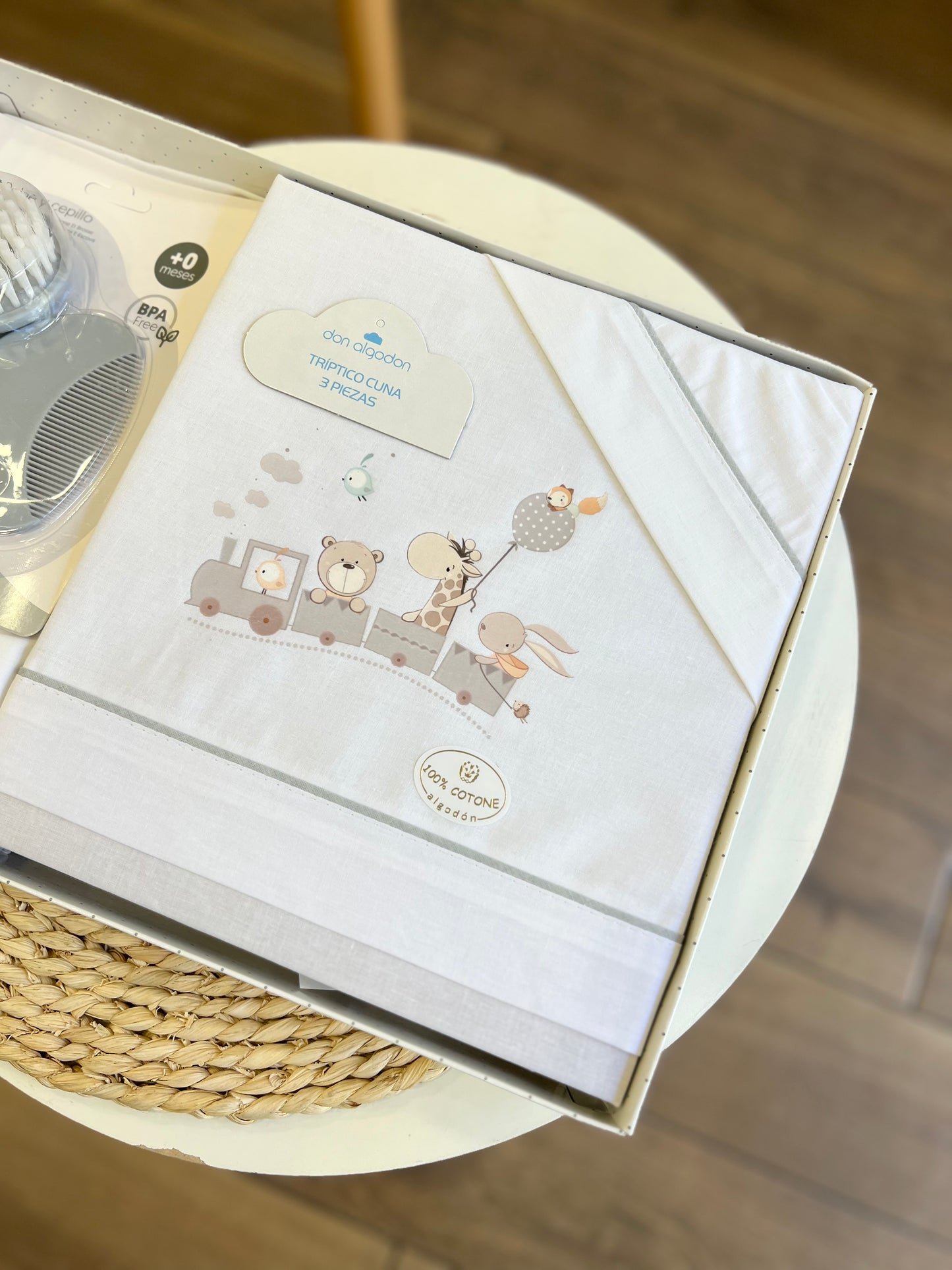 Set lettino + spazzole Trenino Safari Grigio