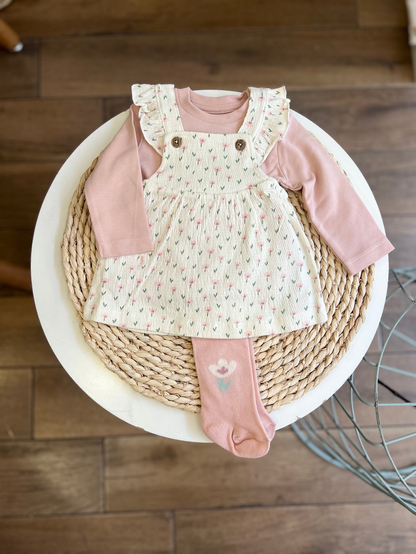 Completo salopette con calzamaglia Flower