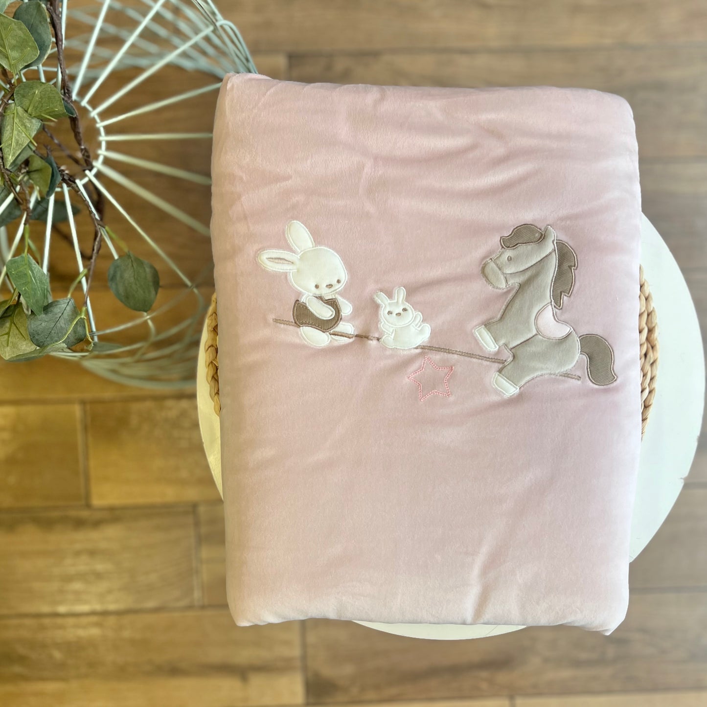 Coperta in ciniglia Cavalluccio Rosa