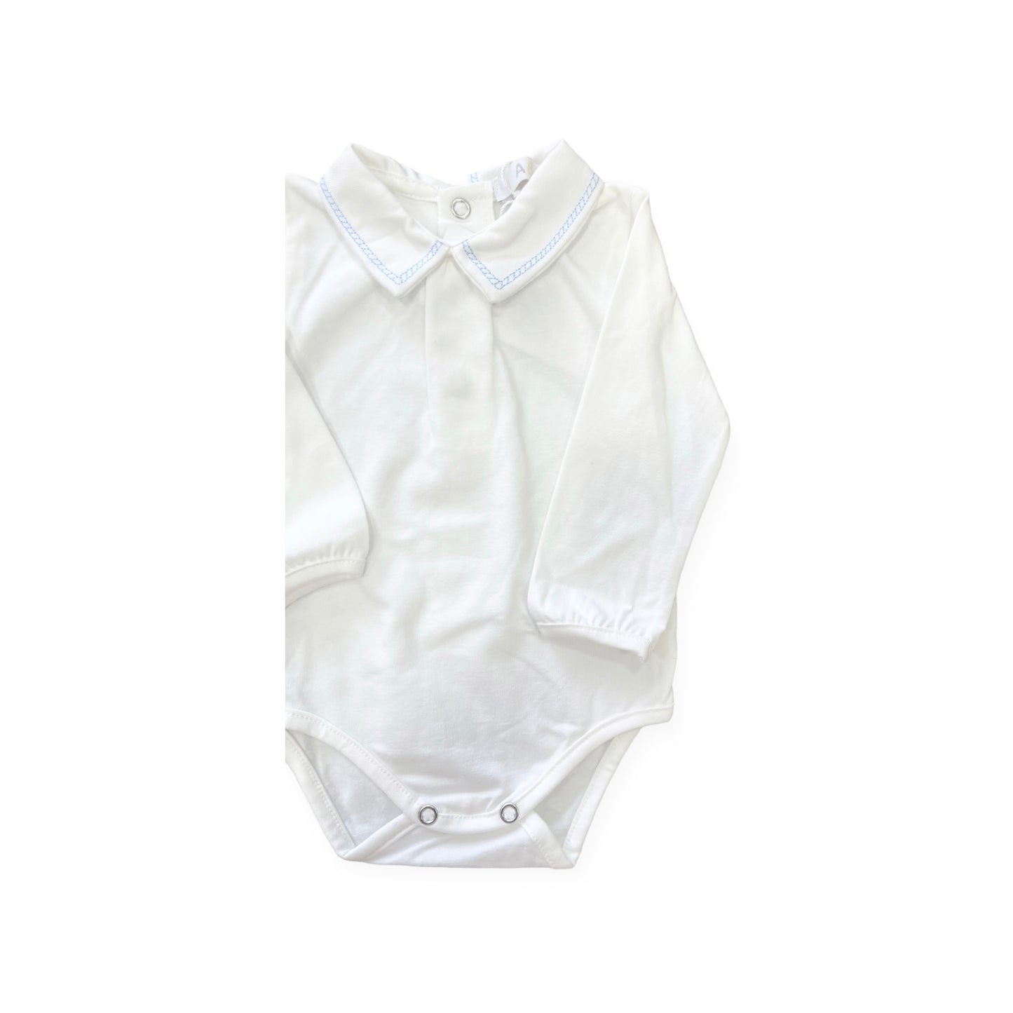 Body con colletto celeste