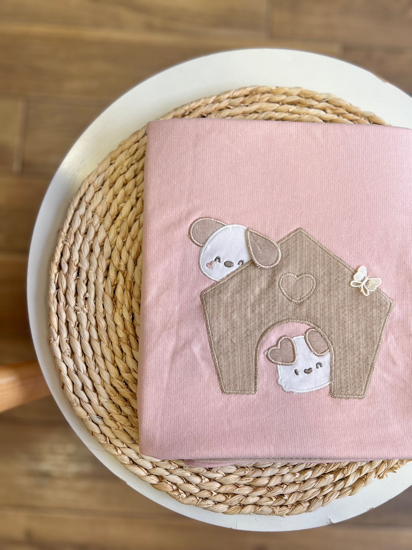 Coperta in cotone Cagnolina rosa