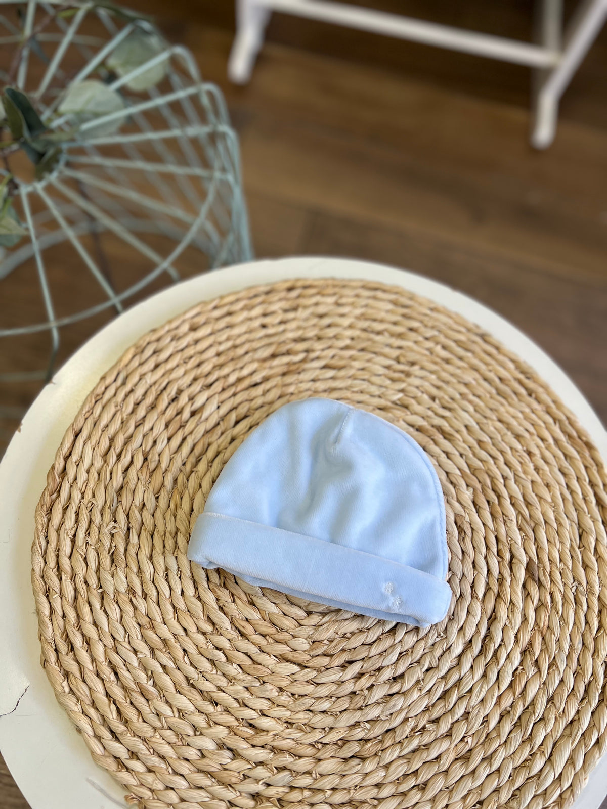 Cappellino ciniglia Celeste