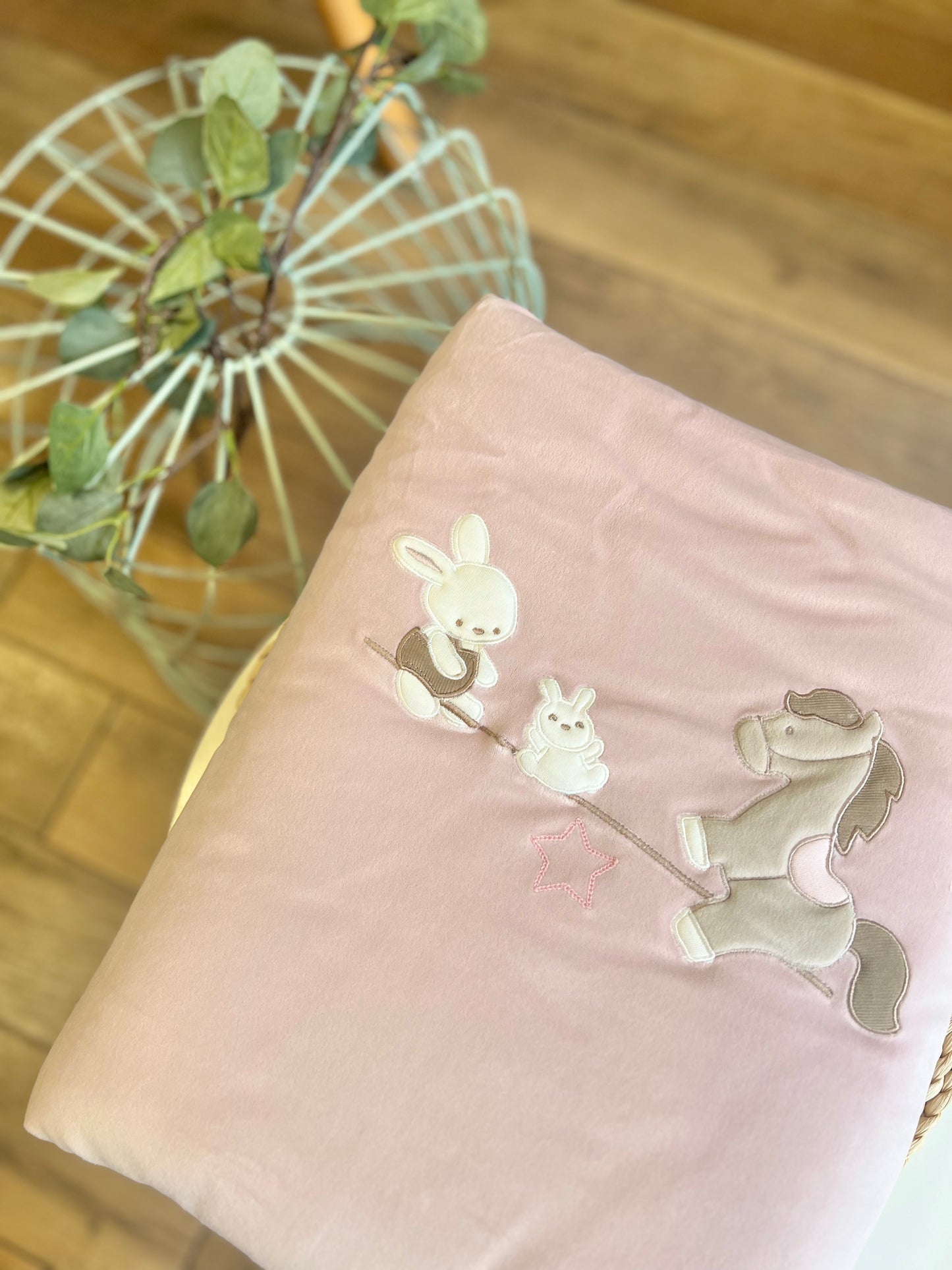 Coperta in ciniglia Cavalluccio Rosa