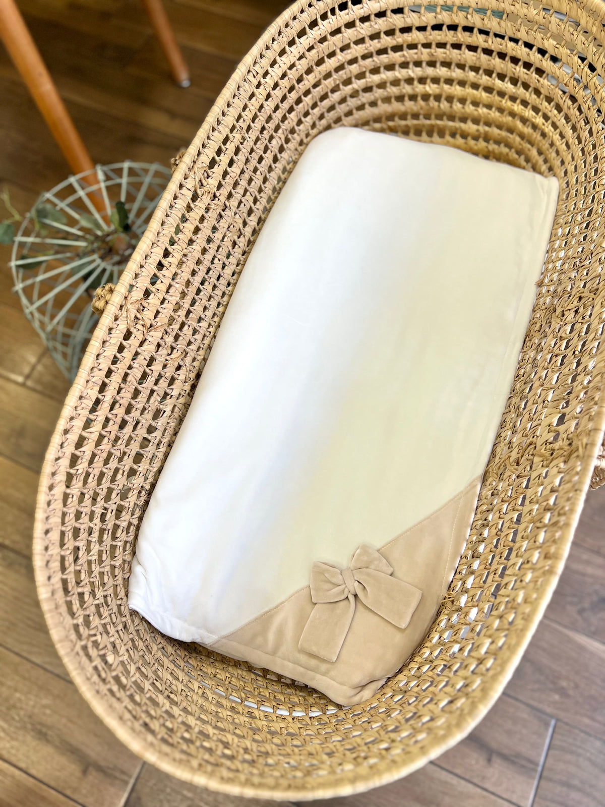 Coperta ciniglia fiocco Beige