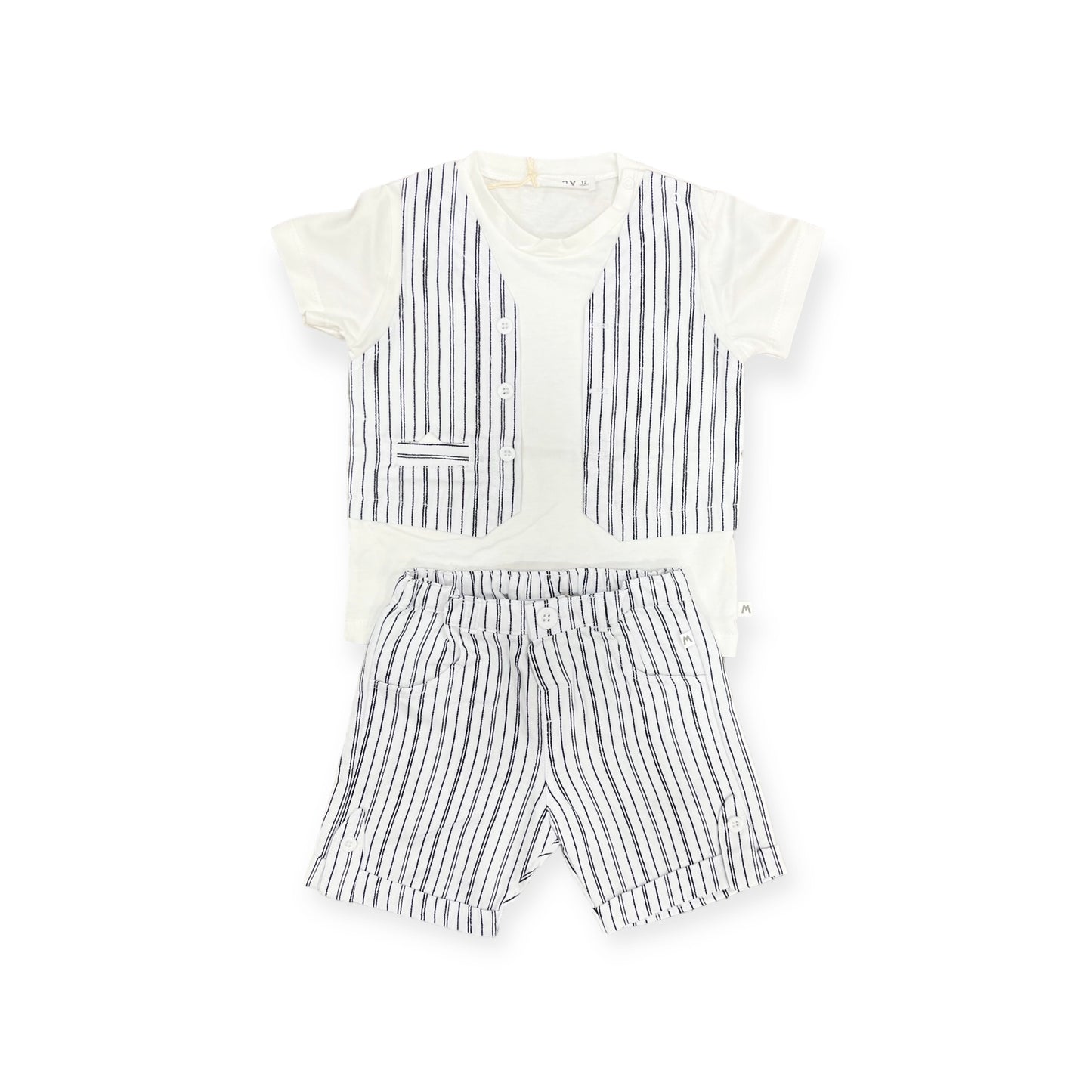Completino T-Shirt e pantaloncino effetto lino