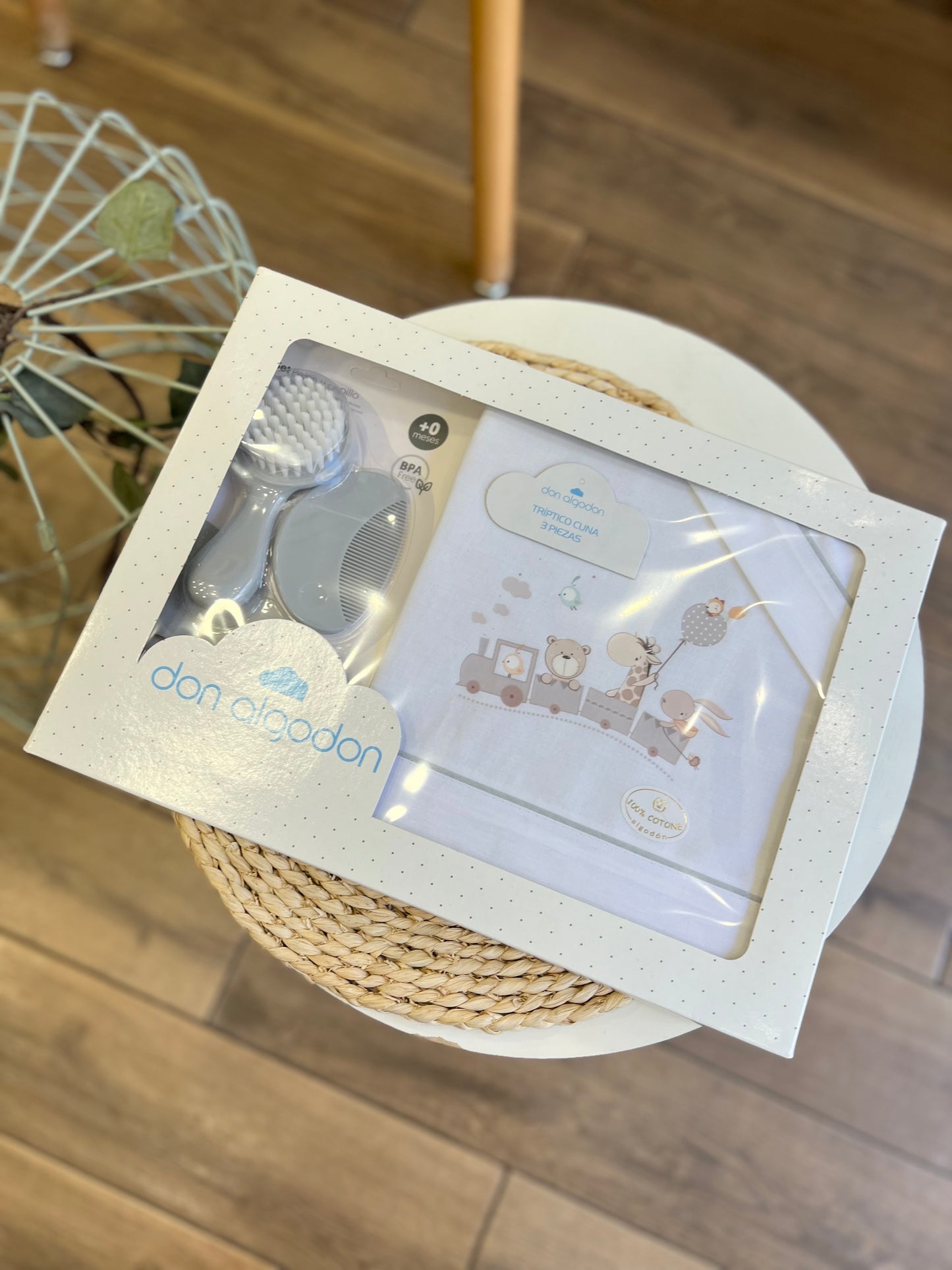 Set lettino + spazzole Trenino Safari Grigio