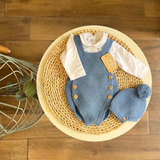 Set cappellino,body e pagliaccetto in maglia