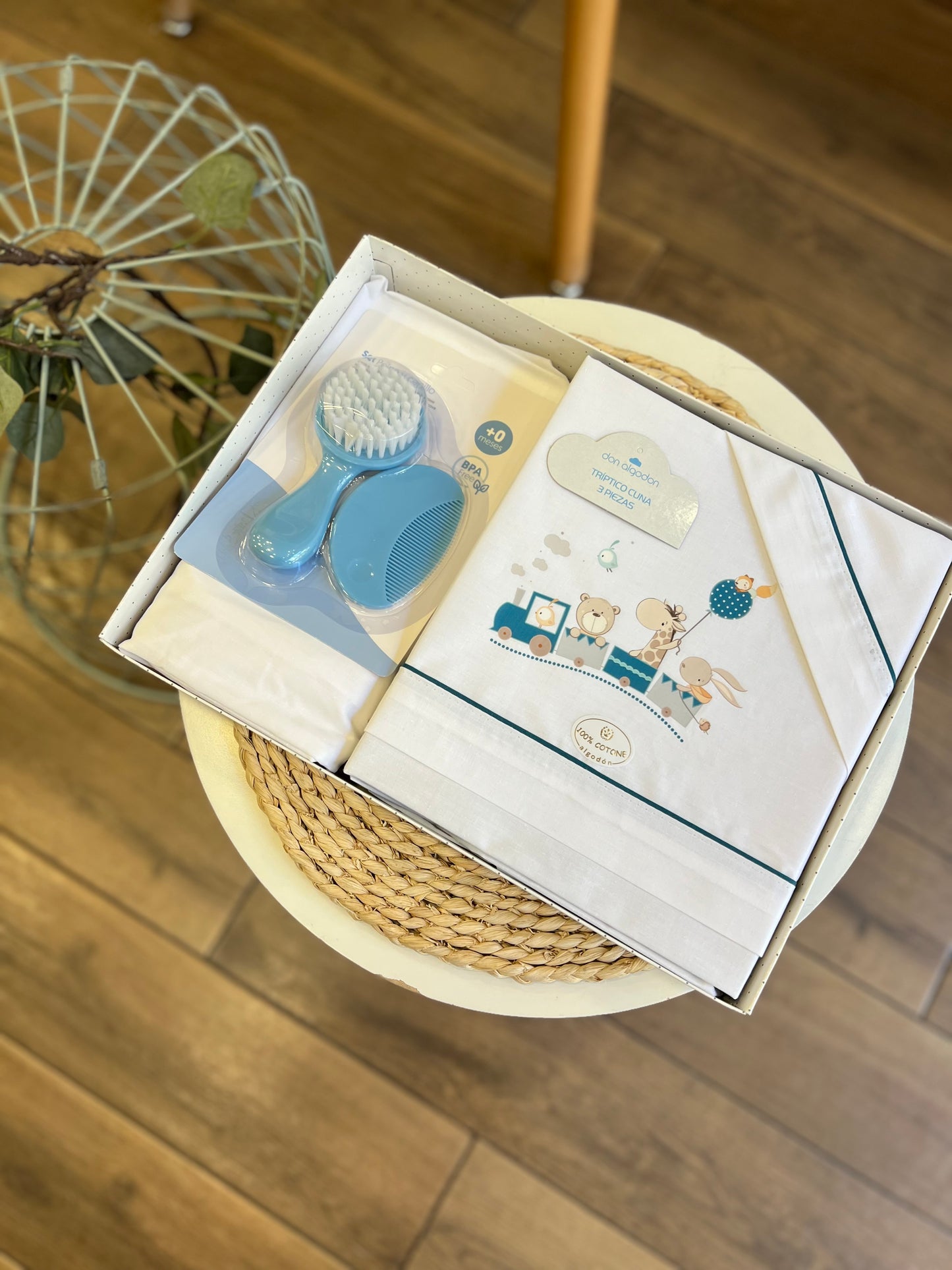 Set lettino con spazzole Trenino Safari Petrolio