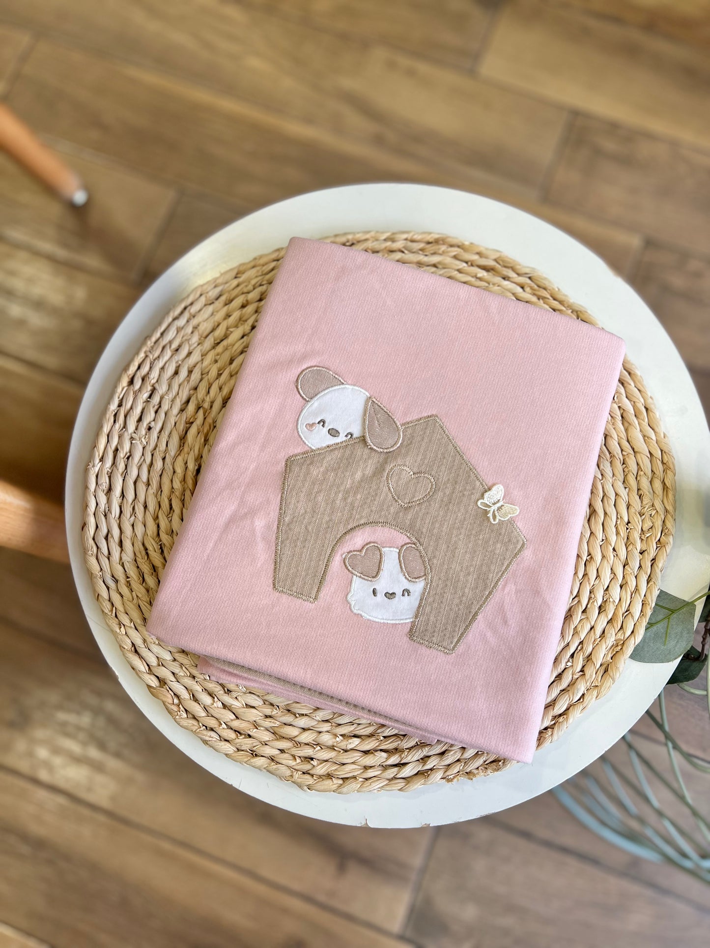 Coperta in cotone Cagnolina rosa
