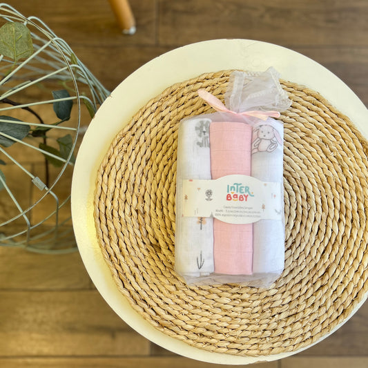 Set 3 quadrati Safari rosa