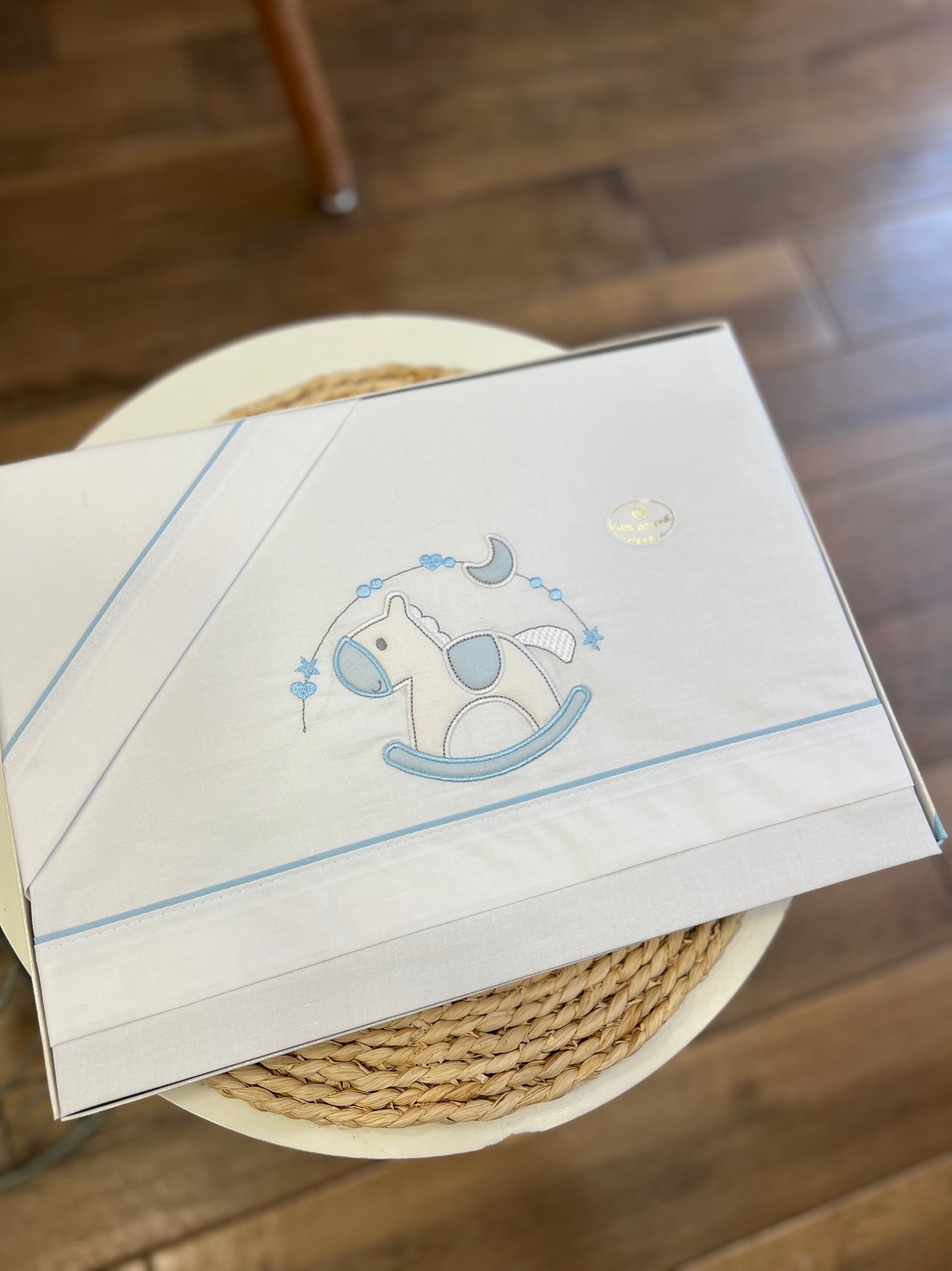 Set carrozzina Cavalliccio a dondolo Azzurro